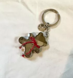Swarovski Crystals Silver Hug Me Teddy Bear Bag Charm with Red Bowtie - Picture 1 of 3