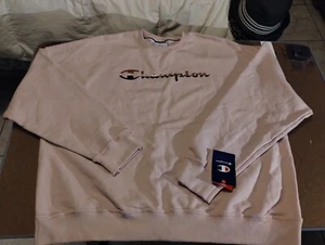 Champion Powerblend Sweatshirt Size 2XL Long Sleeve Sheer Pale Crew Unique NWT - Picture 1 of 20