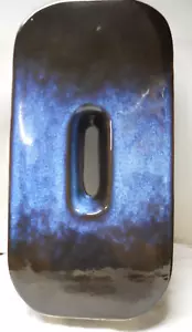Jarrón de cerámica raro en forma de 'O' - esmalte multicolor (azul negro metálico) - Imagen 1 de 11