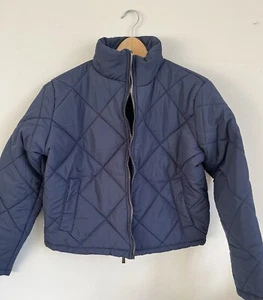 Threadbare Tall Ruby diamond quilted puffer jacket in navy- size 10. - Picture 1 of 4