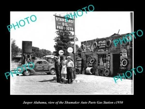 OLD POSTCARD SIZE PHOTO OF JASPER ALABAMA STANDARD OIL GAS STATION c1950 - Bild 1 von 1