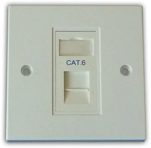 1 Way Single LAN Cat6 RJ45 Data Gigabit Ethernet Network Faceplate & Module - Picture 1 of 1