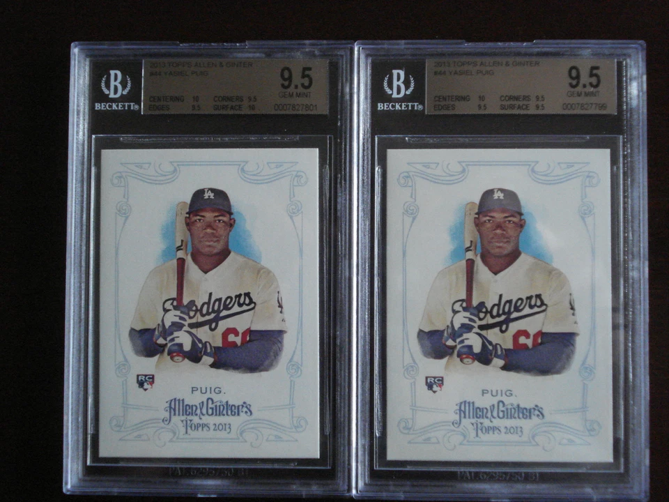 Yasiel Puig 2013 Allen & Ginter RC BGS 9.5 Gem Mint lot of 2 - Image 1 of 1