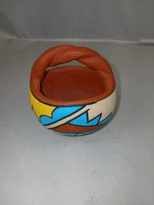 Vintage Native American Jemez Pueblo Pottery Bowl Signed - Picture 1 of 8