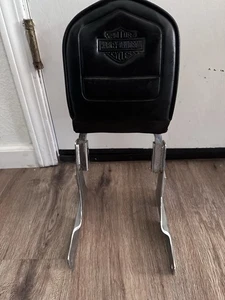 Harley-Davidson Passenger Backrest with Chrome Mounts - Picture 1 of 2
