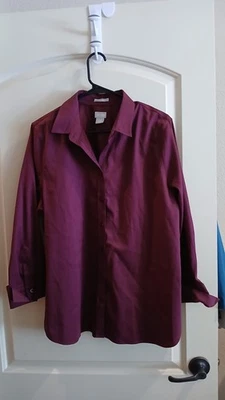 Blusa Chicos 2.5 Grande Sin Planchar Abotonada Roja Foto 1 de 4