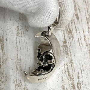 CRAZY PIG Skull in the Moon Colgante Top Plata - Imagen 1 de 7