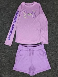 Girls Outfit Medium Under Armour Hoodie & 32 Degree Cool Shorts Two Piece Set - Picture 1 of 14