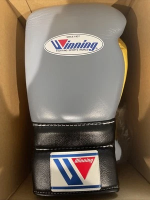 Winning Boxing Sparring Gloves MS-500 Custom Gray Yellow And Black - Image 1 of 3