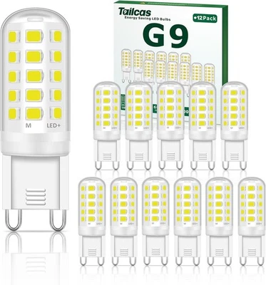 Tailcas LED Bulbs G9 5W 500Lm 6000K Cool White Non Dimmable Pack of 12 - Image 1 of 3