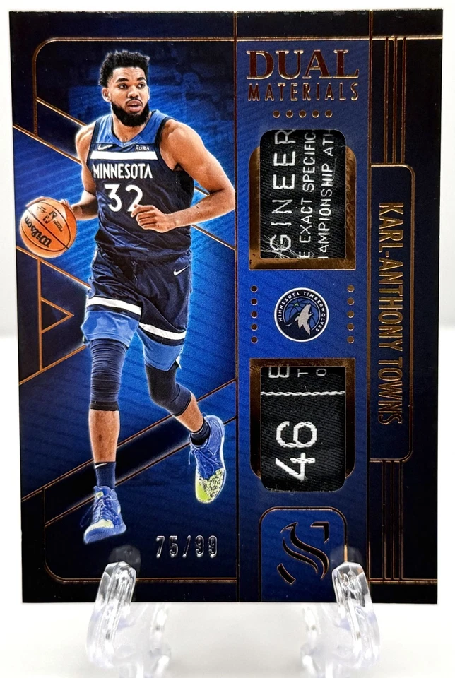 2024-25 Panini Silhouette Karl-Anthony Towns Game-Worn Laundry Tag Patch #75/99 - Image 1 of 2