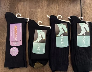 Gold Toe Damen Plus Socken Größe 10-12 Socken 3 schwarz 1 marineblau neu mit Etikett - Bild 1 von 9