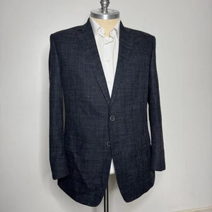 Joseph Abboud Heritage Men's 46L Charcoal Plaid Wool Blend Blazer Sport Coat - Picture 1 of 10