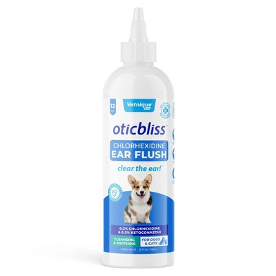 Vetnique Oticbliss Tratamiento Medicado para Infecciones de Oído de Perro, Limpieza Antiséptica de Oído... Foto 1 de 4