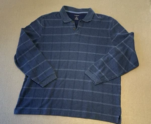 Van Heusen Men's Polo Shirt Size X Large Blue Long Sleeve - Picture 1 of 7