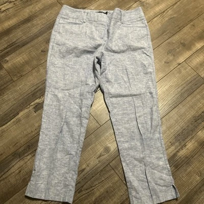 Pantalones 7th Avenue Design Studio NY&C para mujer 4 mezcla de lino pierna recta pierna corta Foto 1 de 4