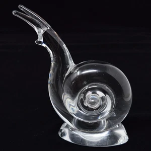 Art Glass Snail Figurine Clear Decorative Sculpture Paperweight Garden Animal 6" - Picture 1 of 12