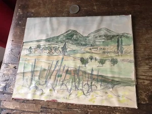 drawing N 51 landscape signed pierre palué  - Picture 1 of 2