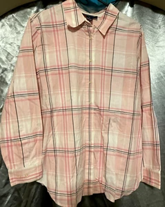 Jones New York Signature Women Button Up Shirt 1X 100% Cotton - Picture 1 of 4