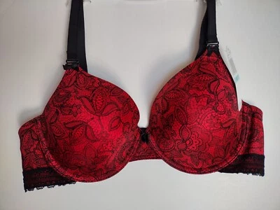 Precioso sujetador camiseta para mujer Paramour 40C con ribete de encaje rojo FLORAL NUEVO CON ETIQUETAS. Foto 1 de 4