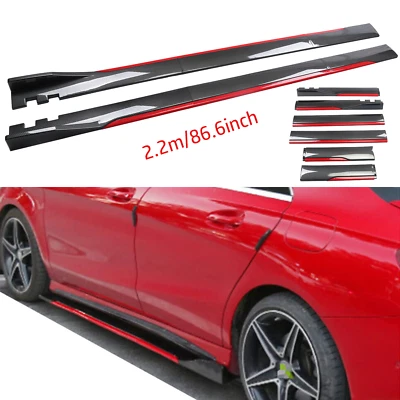 Carbon Fiber Look 86.6" Side Skirt Extension Spoiler Splitter For Toyota Venza - Image 1 of 4