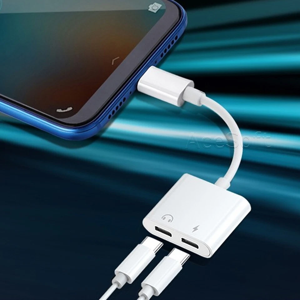 100% Nuevo Cable Conector Doble Tipo-C USB C a AUX Auriculares Para Xiaomi Tiburón Negro EE. UU. Foto 1 de 1