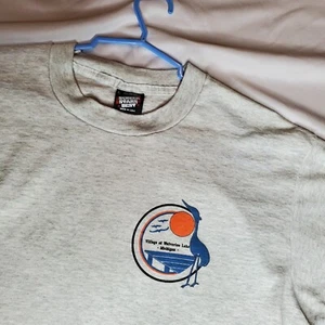 Vintage Screen Stars Best T-shirt VILLAGE OF WOLVERINE LAKE Mens L Gray 20x27 - Picture 1 of 12