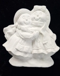 Ready to Paint, White, Porcelain Snow Friends, Bisque - Picture 1 of 2