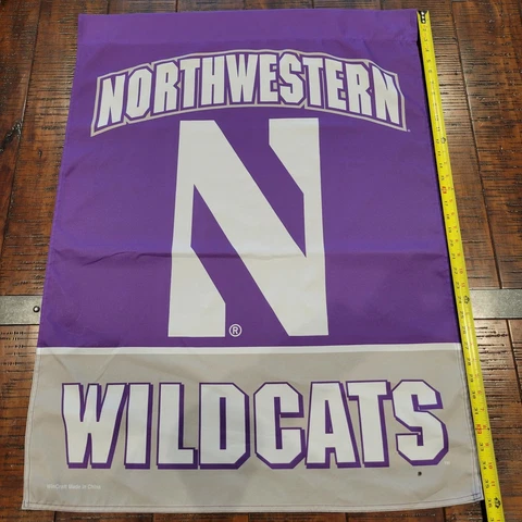 NORTHWESTERN WILDCATS OUTDOOR CLOTH BANNER FLAG  36"  x  26" Wincraft Sports Cover
