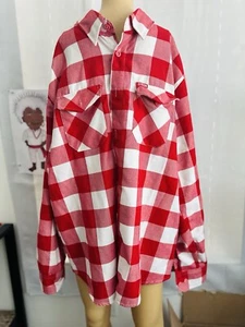 Dixxon Shirt Mens “XL” Red White Plaid The Otto Flannel Long Sleeve NWOT - Picture 1 of 4