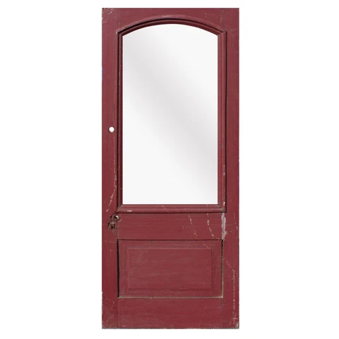 Salvaged Antique 31" Door with Arched Window, NED2007 Cover