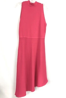 Eliza J Womens Large Dress Fit Flare Asymmetric Pink Knit Midi - Image 1 of 4
