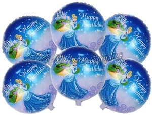 Set of 6 Disney Princess Cinderella Balloons Birthday Party Supplies - Picture 1 of 2