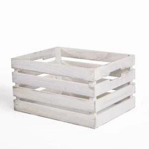 Wickerfield Vintage Farm Shop Style Wooden Slatted Gift Display Storage Crate - Picture 1 of 15