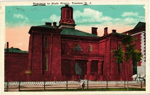 Trenton NJ Entrance To The State Prison Vintage White Border Postcard - Picture 1 of 2
