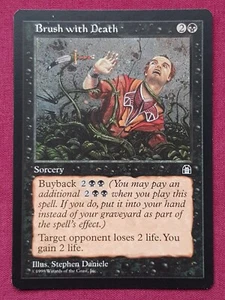Magic The Gathering STRONGHOLD BRUSH WITH DEATH black card MTG - Picture 1 of 2