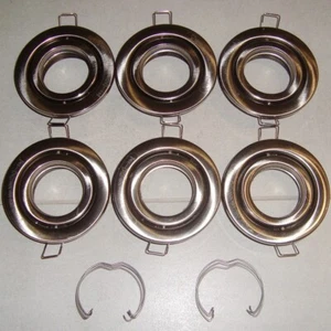 6x Einbaustrahler Eisen gebürstet 100 mm schwenkbar  GU10 (230V / max. 50W) - Bild 1 von 2