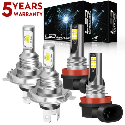 For Toyota Tundra 2014-2020 LED Headlight + Fog Light Bulbs 6000K Kit White BY - Image 1 of 4