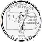 1999 P Pennsylvania State Quarter.  Rouleau non circulé des États-Unis comme neuf.