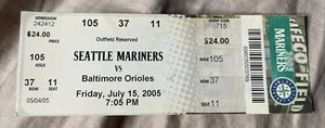 15.07.2005 Baltimore Orioles Rafael Palmeiro 3000 Hit Full OUTFIELD RSRVD Ticket - Bild 1 von 4