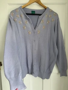 CANDA Vintage Lilac Purple Floral Cardigan Embroidery Size 16 Cottagecore - Picture 1 of 13