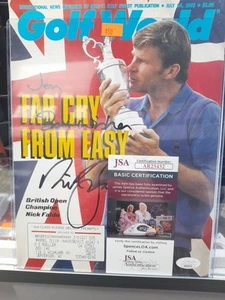 NICK FALDO Golf World Magazine Cover Autograph JSA CERT - Picture 1 of 4
