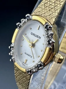 Working Vintage Gruen Women’s GR4774 Ruby & Diamond Cocktail Oval Watch J1 - Picture 1 of 10