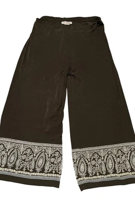 Casa Blanca Mercado Negro Palazzo Negro Elástico Pierna Ancha Blanco Borde Desplazamiento Boho L Foto 1 de 4