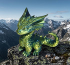 Drachen Figur blau/gold metallic Optik