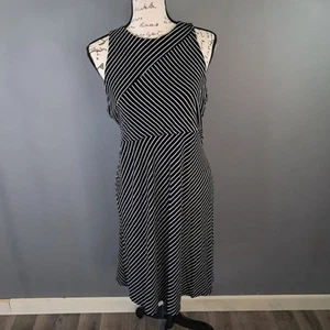 Athleta Damen Größe M Pullover Mini Tank Kleid schwarz-weiß gestreift - Bild 1 von 6