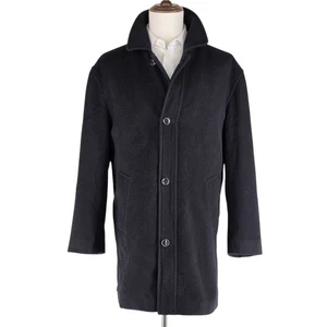 Quiet Luxury Ralph Lauren Cashmere Blend Coat Men’s 40 Black Quilted Lined - Picture 1 of 16