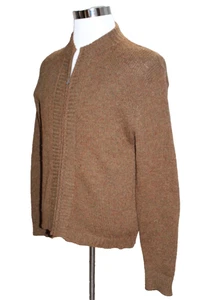 Vintage Brentwood Wool Cardigan Sweater Mens M Full Zip Cobain Grandpa 60s 70s - Picture 1 of 6