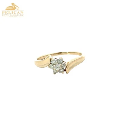 Women's Diamond Cluster Ring .29 CTW 10K Yellow Gold (PBR114715) - Image 1 of 4