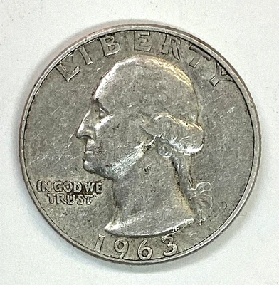 1963-D Washington Quarter - Free Shipping - Image 1 of 2